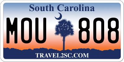 SC license plate MOU808