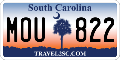 SC license plate MOU822