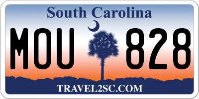 SC license plate MOU828