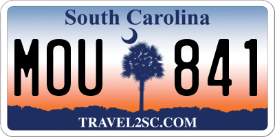 SC license plate MOU841