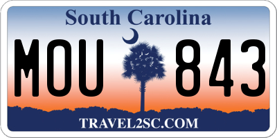 SC license plate MOU843