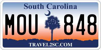 SC license plate MOU848