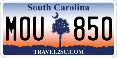 SC license plate MOU850