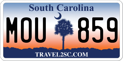 SC license plate MOU859