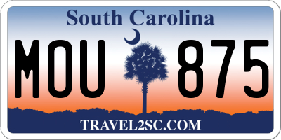 SC license plate MOU875