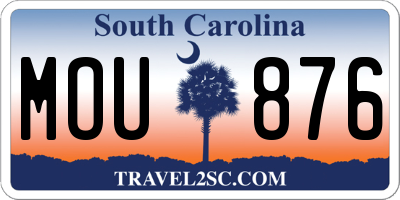 SC license plate MOU876