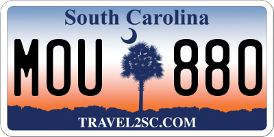SC license plate MOU880