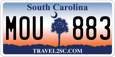 SC license plate MOU883