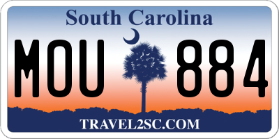 SC license plate MOU884