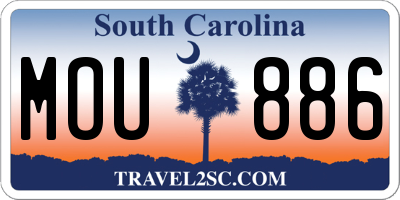 SC license plate MOU886