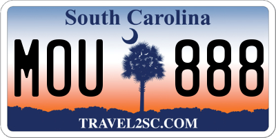 SC license plate MOU888