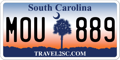 SC license plate MOU889