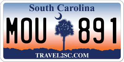 SC license plate MOU891