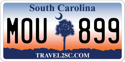 SC license plate MOU899
