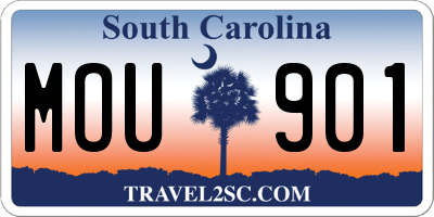 SC license plate MOU901