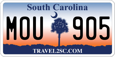 SC license plate MOU905