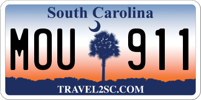 SC license plate MOU911