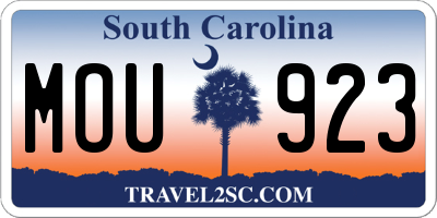 SC license plate MOU923