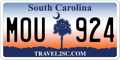 SC license plate MOU924