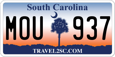SC license plate MOU937
