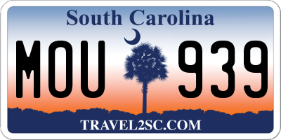 SC license plate MOU939