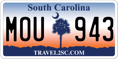 SC license plate MOU943