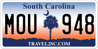 SC license plate MOU948