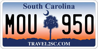 SC license plate MOU950