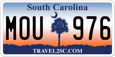 SC license plate MOU976