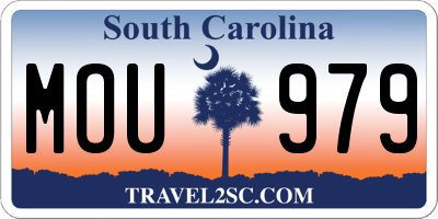 SC license plate MOU979