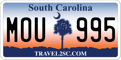SC license plate MOU995