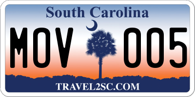 SC license plate MOV005
