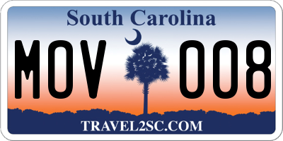 SC license plate MOV008