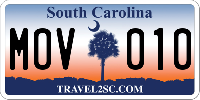 SC license plate MOV010