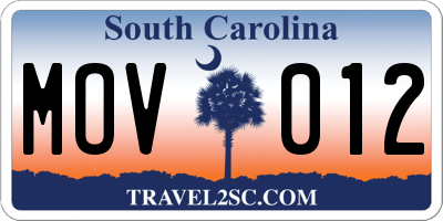 SC license plate MOV012