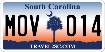 SC license plate MOV014