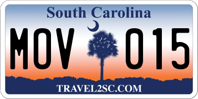 SC license plate MOV015