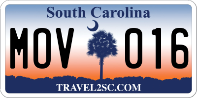 SC license plate MOV016