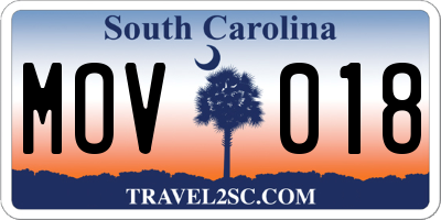 SC license plate MOV018