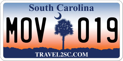 SC license plate MOV019