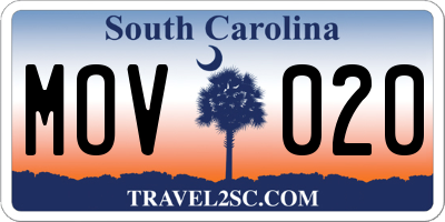 SC license plate MOV020