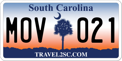SC license plate MOV021