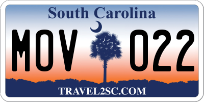 SC license plate MOV022
