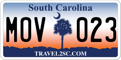 SC license plate MOV023