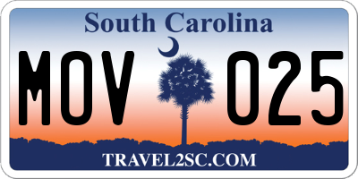 SC license plate MOV025