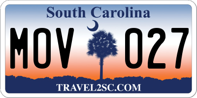 SC license plate MOV027