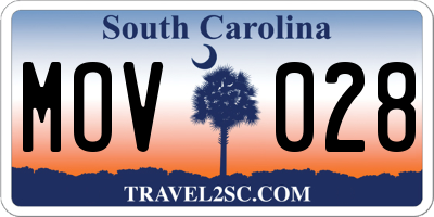 SC license plate MOV028