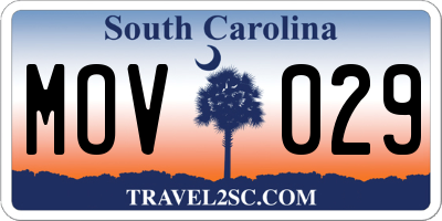 SC license plate MOV029
