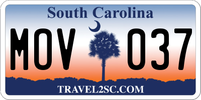 SC license plate MOV037