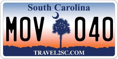 SC license plate MOV040